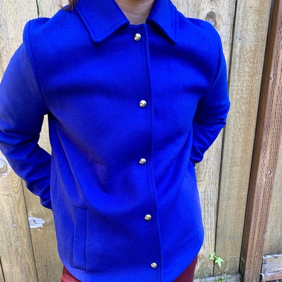 Tommy Hilfiger NWOT blue button up cinch coat sz 2 - Picture 4 of 11